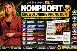 do non profit website promotion, charity fundraising crowdfunding and campaign