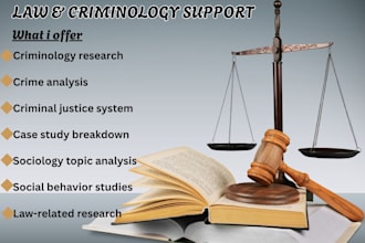 provide criminology, criminal justice, sociology and law research and help