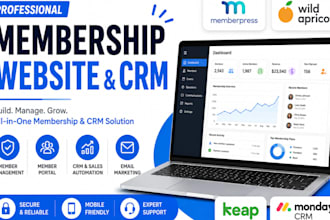 do wild apricot membership website, memberpress website, keap crm, monday CRM