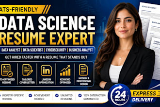 write professional data science, cybersecurity, business analyst ats resume