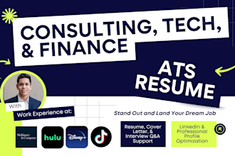 rewrite your ats resume for consulting, tech, and finance jobs