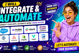 salesforce make integration slack woocomerce wordpress asana shopify vapi trello