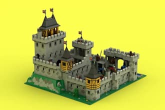 design custom lego moc castle medieval lego house set interior and exterior
