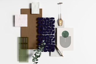 create interior design moodboards and 3d renders