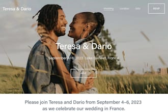 design event website, wedding website and party planning website in wix