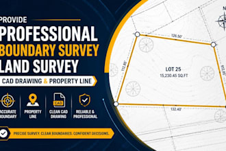 provide professional boundary survey land survey cad drawing and property line