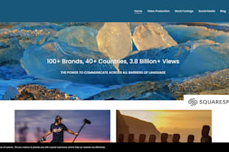 build squarespace website for videographer photographer filmmaker with portfolio