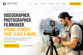build squarespace website for videographer photographer filmmaker with portfolio