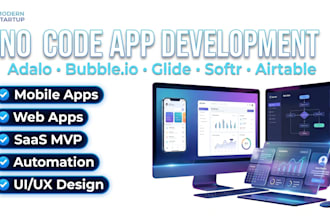 build adalo, bubble io, softr, glide, airtable saas mvp mobile web app