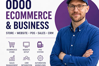 build odoo ecommerce store, website, pos, sales module with CRM integration
