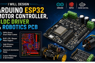 design arduino esp32 motor controller, bldc driver and robotics pcb