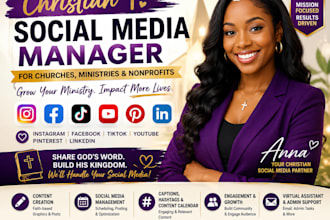 be christian social media marketing manager for content creators