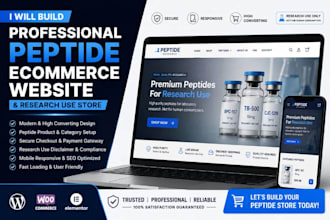 configure professional peptide ecommerce website and research use store