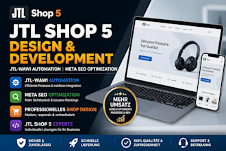 design jtl shop 5 jtl wawi automation meta SEO optimization jtl shop 5 developer