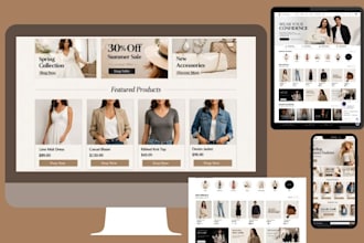 design shopify clothing website,  boutique shopping store, fashion brand website