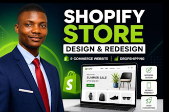 setup shopify store, shopify website design or dropshipping shopify store design