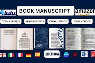 format spanish book formatting, french italian german manuscript book formatting
