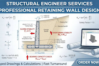 design cantilever retaining wall with structural calcs