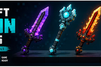 custom minecraft rpg mob and weapon models in blockbench