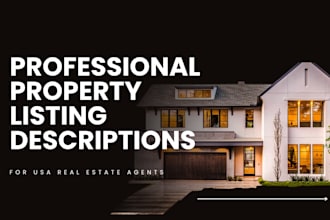 write professional real estate listing descriptions for USA properties