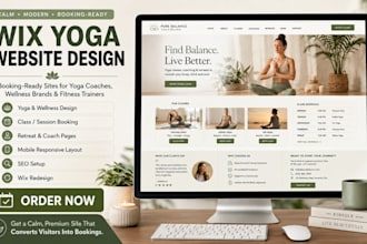 design yoga website, wix wellness booking website, wix fitness coach website