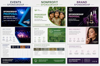 write and design sponsorship deck, proposal, presentation for events, nonprofit