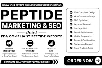 do peptide marketing, build fda compliant peptide website and SEO
