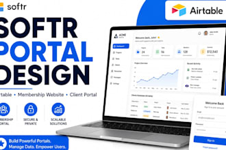 design softr portal,airtable database, softr membership website,softr io, portal