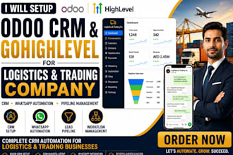 setup odoo CRM gohighlevel for logistics trading company CRM whatsapp automation