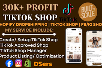 setup tiktok shop, tiktok shop marketing and tiktok shop fb, ig shop