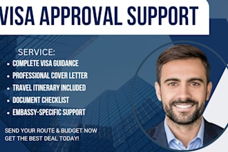 handle your visa application, cover letter, and travel documents