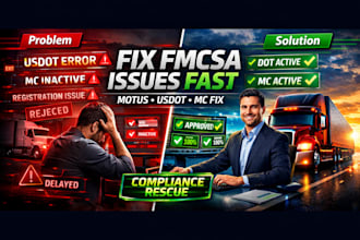 resolve fmcsa motus registration and usdot compliance issues