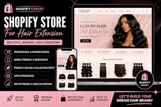 build hair extension shopify store