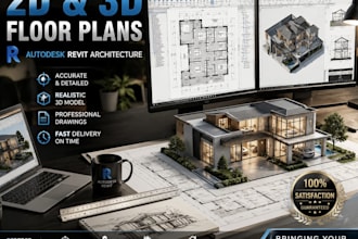 design detailed 2d and 3d floor plans in autodesk revit architecture