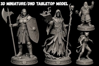 sculpt 3d miniature 3d warhammer tabletop dnd minis figurine stl for 3d printing