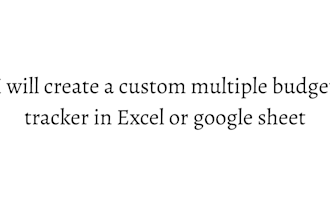 create a  custom multiple budget tracker for excel