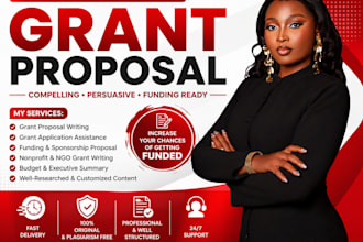write professional grant proposal, grant application and funding proposal