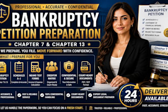 handle chapter, 7, 11, 13 bankruptcy documents, bankruptcy attorney, debt relief