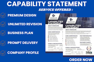 design professional capability statement, government capability statement design