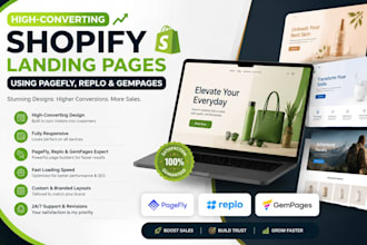 design high converting shopify landing pages using pagefly, replo gempages
