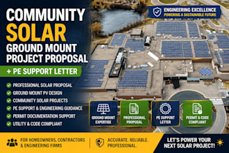 community solar ground mount project proposal support letter pe
