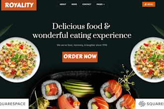 design squarespace restaurant website dining website food menu website