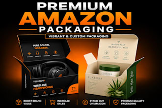 do premium amazon box design and product packaging box design