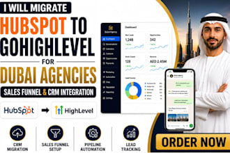 migrate hubspot to gohighlevel for dubai agencies  sales funnel CRM integration