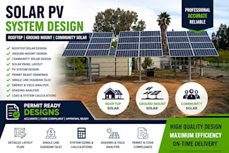 solar pv system design rooftop, ground mount community solar