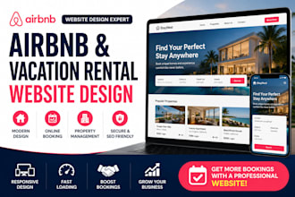 design a modern real estate and airbnb property management website