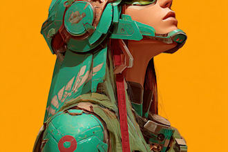 a sci fi character illustration or sci fi character