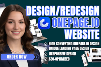 design and redesign onepage io website and one page io german landing page
