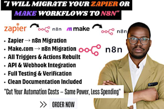 migrate your zapier or make workflow to n8n automation