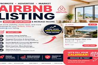 promote, advertise and anb marketing for airbnb listing to boost airbnb bookings